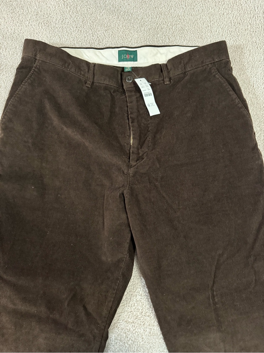 J.Crew Broken-In Straight Leg Corduroy Trousers Dark Brown Mens W36 L30